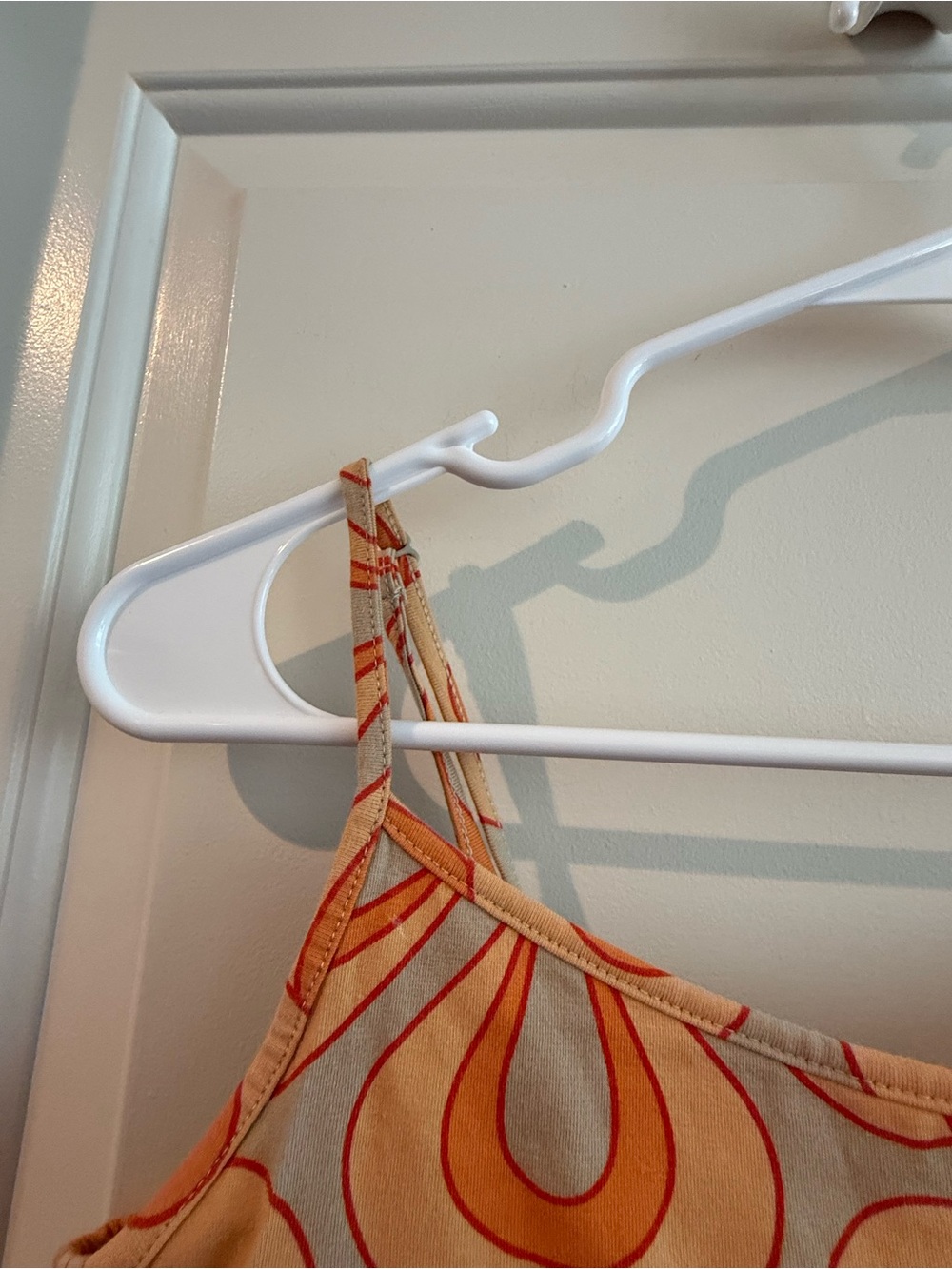 Vintage GAP Orange Retro Floral Spaghetti Strap Tank with Built-In Shelf Bra - Picture 4 of 7